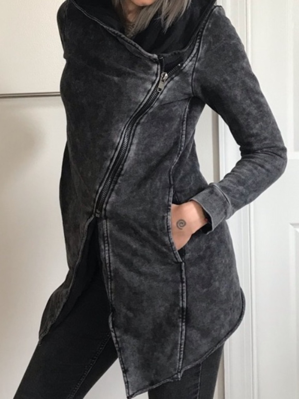 Asymmetrical Zipper Hoodie
